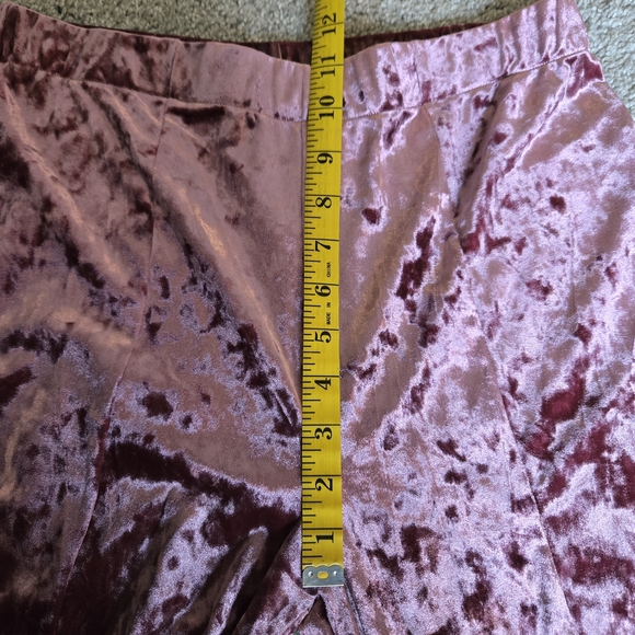 Urban Renewal Velvet Mauve Flare Sz L Large 70s Center Slit Festival Pants - Picture 11 of 12